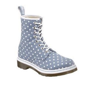 Polka Dot Dr. Marten Canvas Fabric Boots